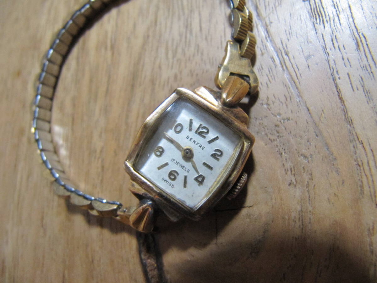 ジャンク】 BENFRE ベンフレ レディース 腕時計 手巻き K14 14K 無垢