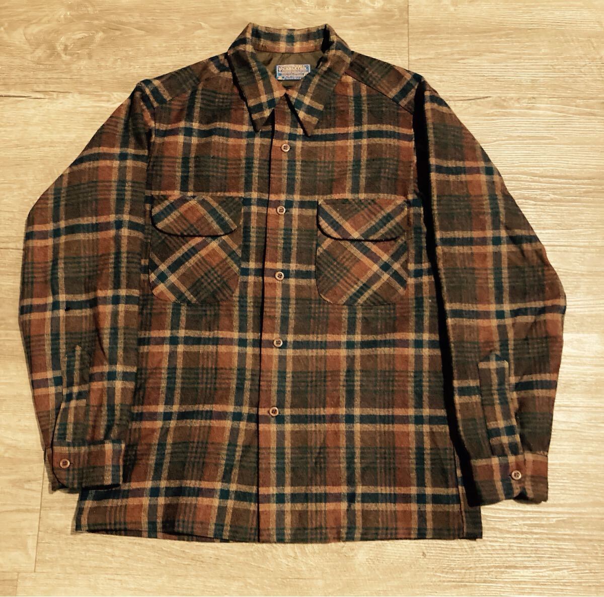 中古】レア ビンテージ ペンドルトン ウールシャツ オンブレ シャドー