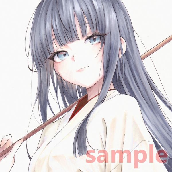 手描きイラスト　水彩原画　ロングヘアの女の子314 手描きイラスト 水彩原画 ロングヘアの女の子314 手描きイラスト 水彩