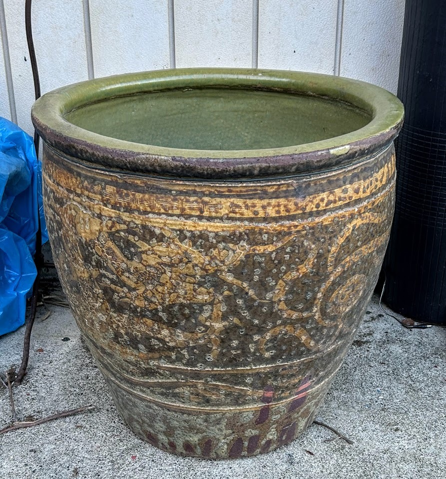 ピータン 水瓶 メダカ 金魚 睡蓮鉢 陶器 甕の落札情報詳細 - Yahoo