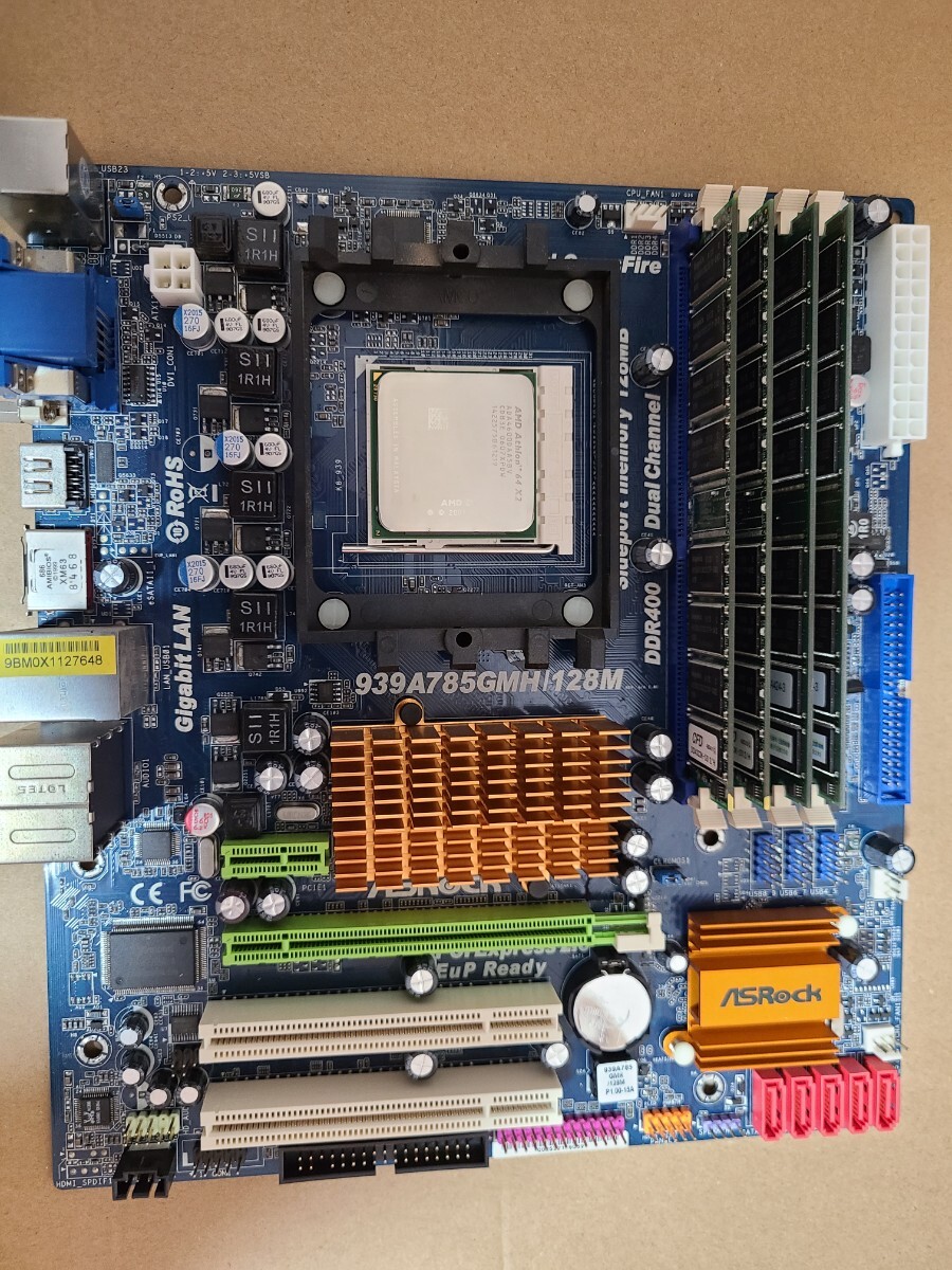 【傷や汚れあり】希少ASRock 939A785GMH/128M Socket 939 AMD785G+AMD SB710 マザーボード ...
