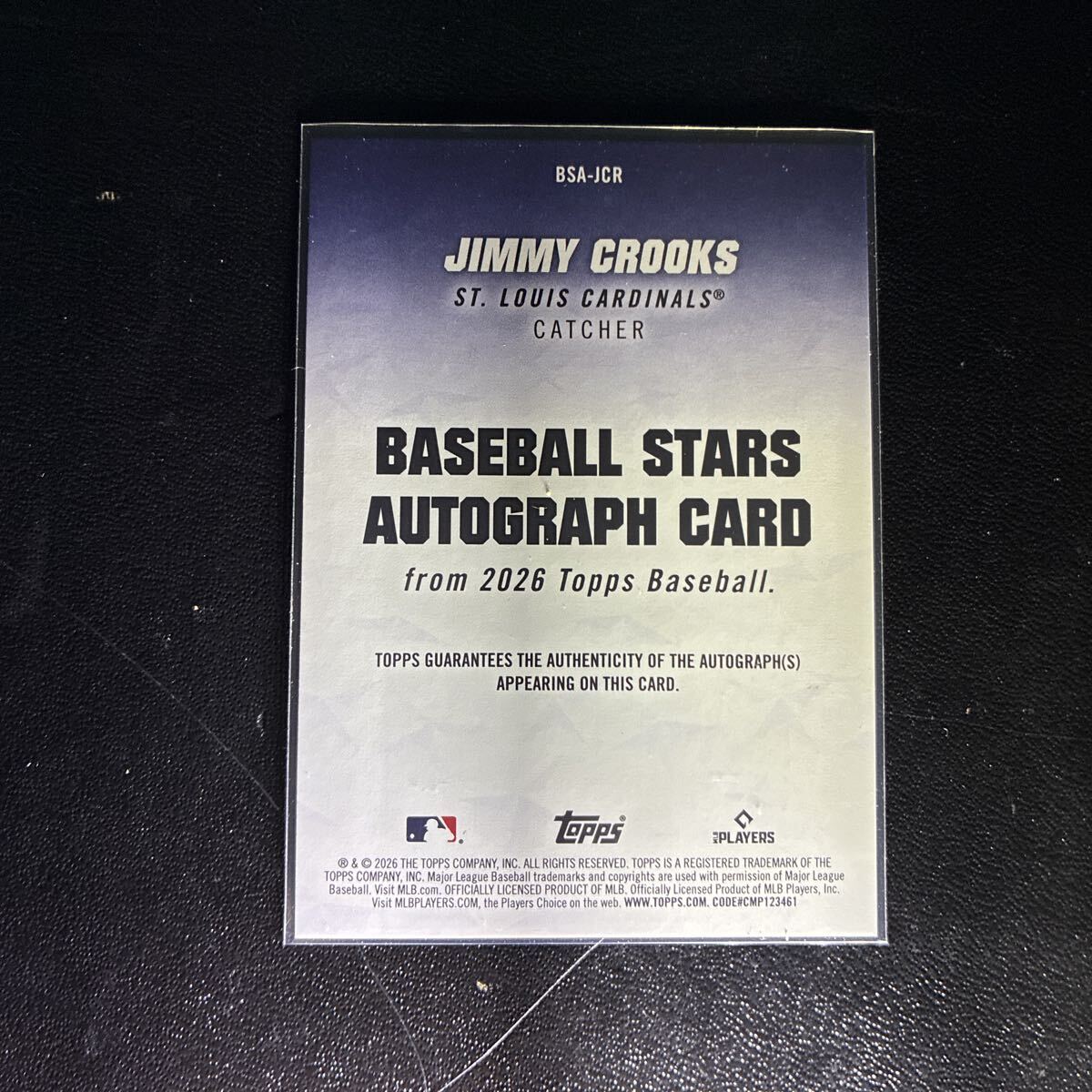 目立った傷や汚れなし】保管のみ topps MLB JIMMY CROOKS ジミー 