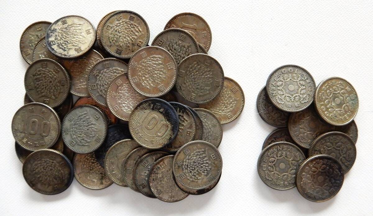 中古】送料込【昭和48年製造の百円玉2枚セット】中古@流通品@現行貨幣