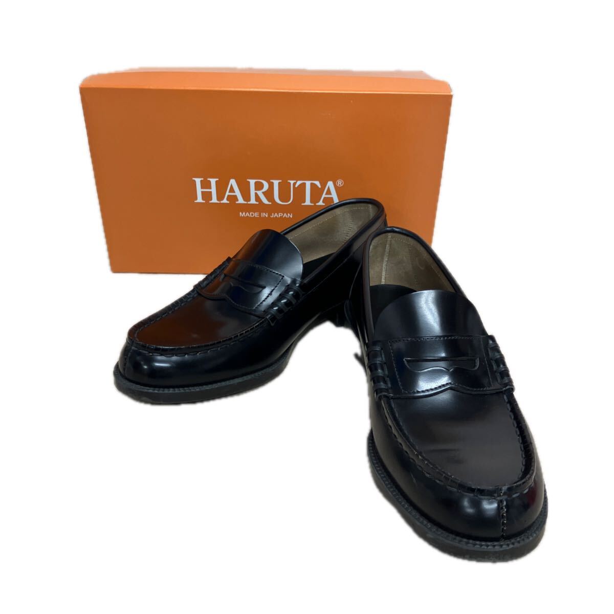 JK 約3年使用 HARUTA ローファー 25 EE 黒 中古 女子 高校生の落札情報 