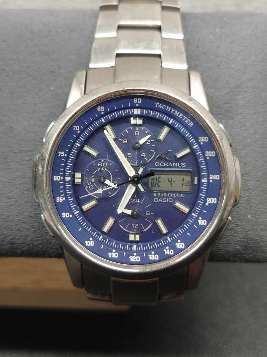 OCEANUS OCW-T100 チタン・ソーラー・電波 腕時計 ブラック CASIOの