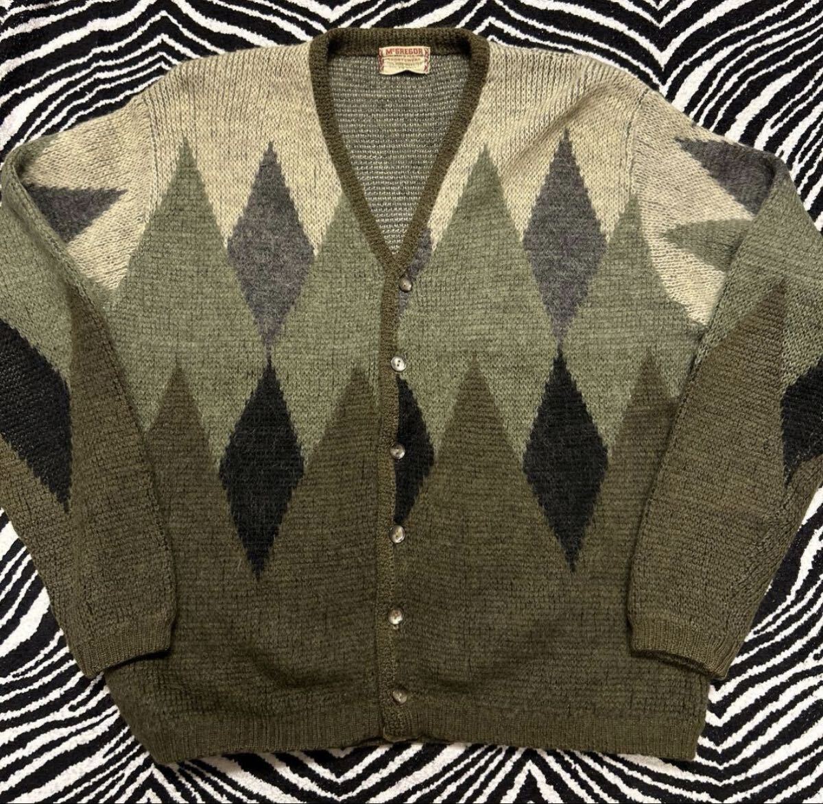 NIRVANA Curt Cobain着 Vintage REVERE アーガイル柄 モヘア