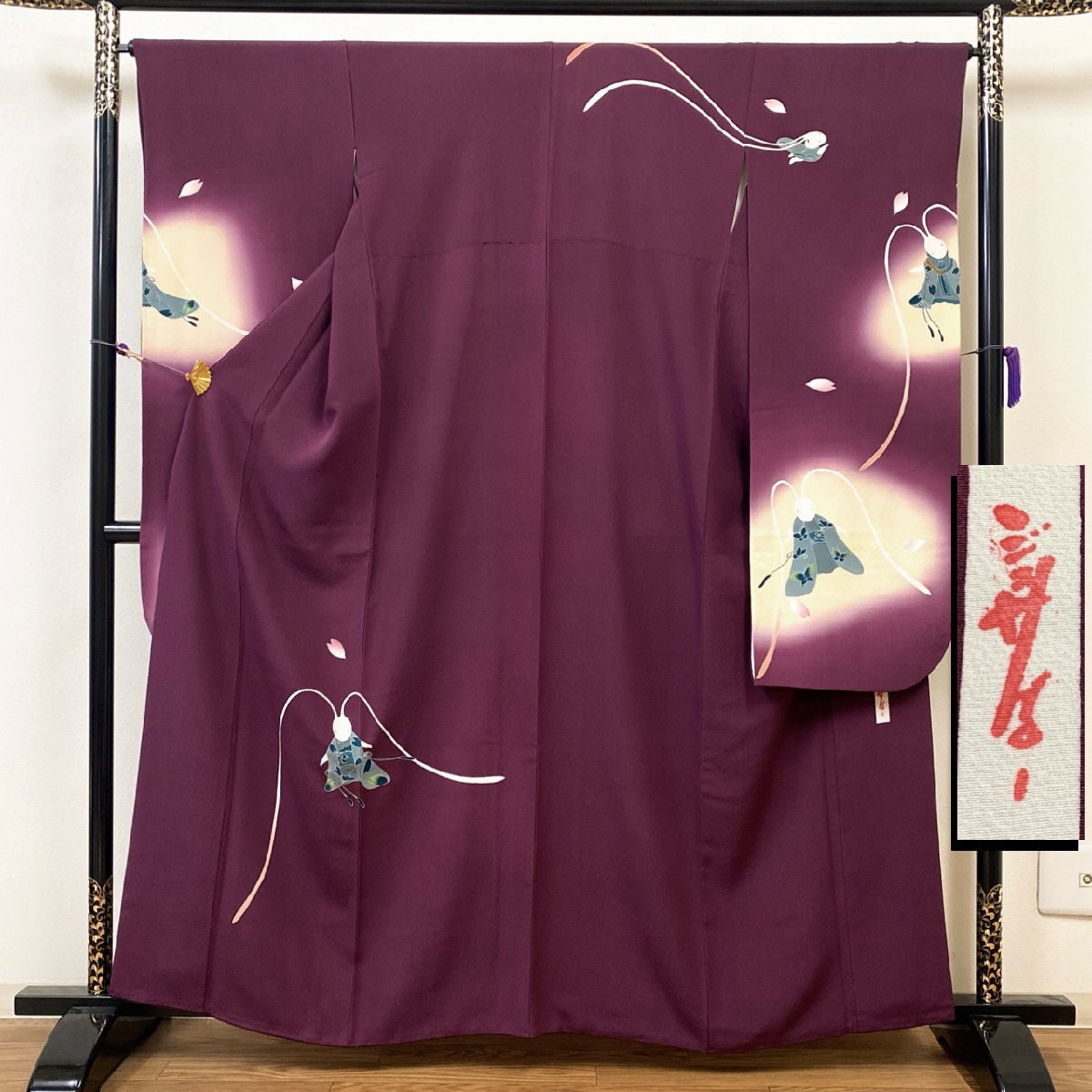 未使用】花美人□世界的人形師 辻村寿三郎 ジュサブロー 夏物 付下げ 