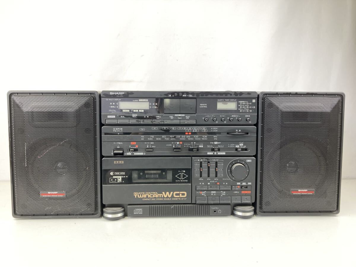 SHARP CDラジカセ QT-73CD ステレオダブルカセット ジャンク SHARP シャープ CDラジカセ QT-73CD-GY レトロ ジャンク品 - メルカリ