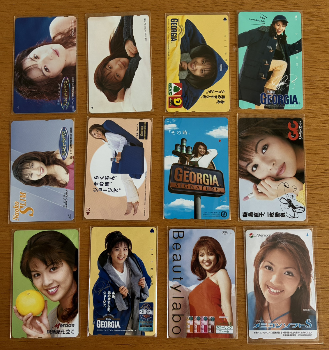 目立った傷や汚れなし】○63○飯島直子☆ジョージア(白枠) 【テレカ50