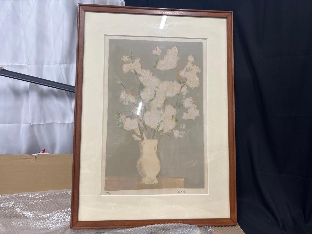 中古】リトグラフ□有名画家・ ベルナール・シャロワ □少女と馬