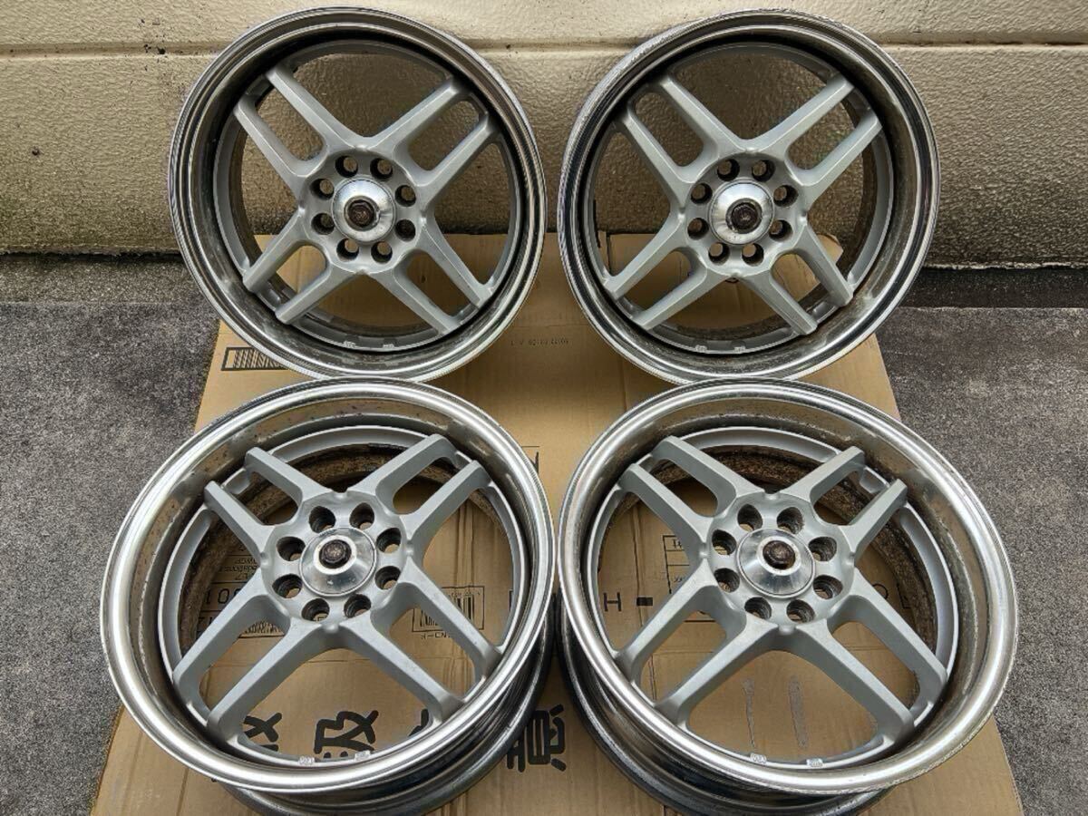 中古】H434・トムス 井桁 アルミホイール 赤 2本セット タイヤ 付き 6J