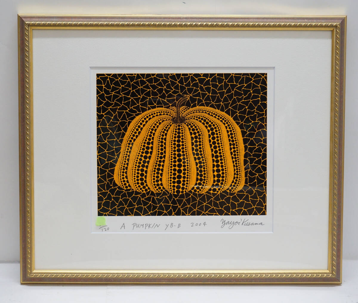 草間彌生 A Pumpkin YB-A 直筆サイン入り かぼちゃ 黄色 2004 シルク