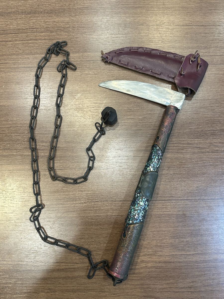 475317□時代 武具 鎖鎌 くさりかま 忍者鎖分銅隠し武器剣術の落札情報