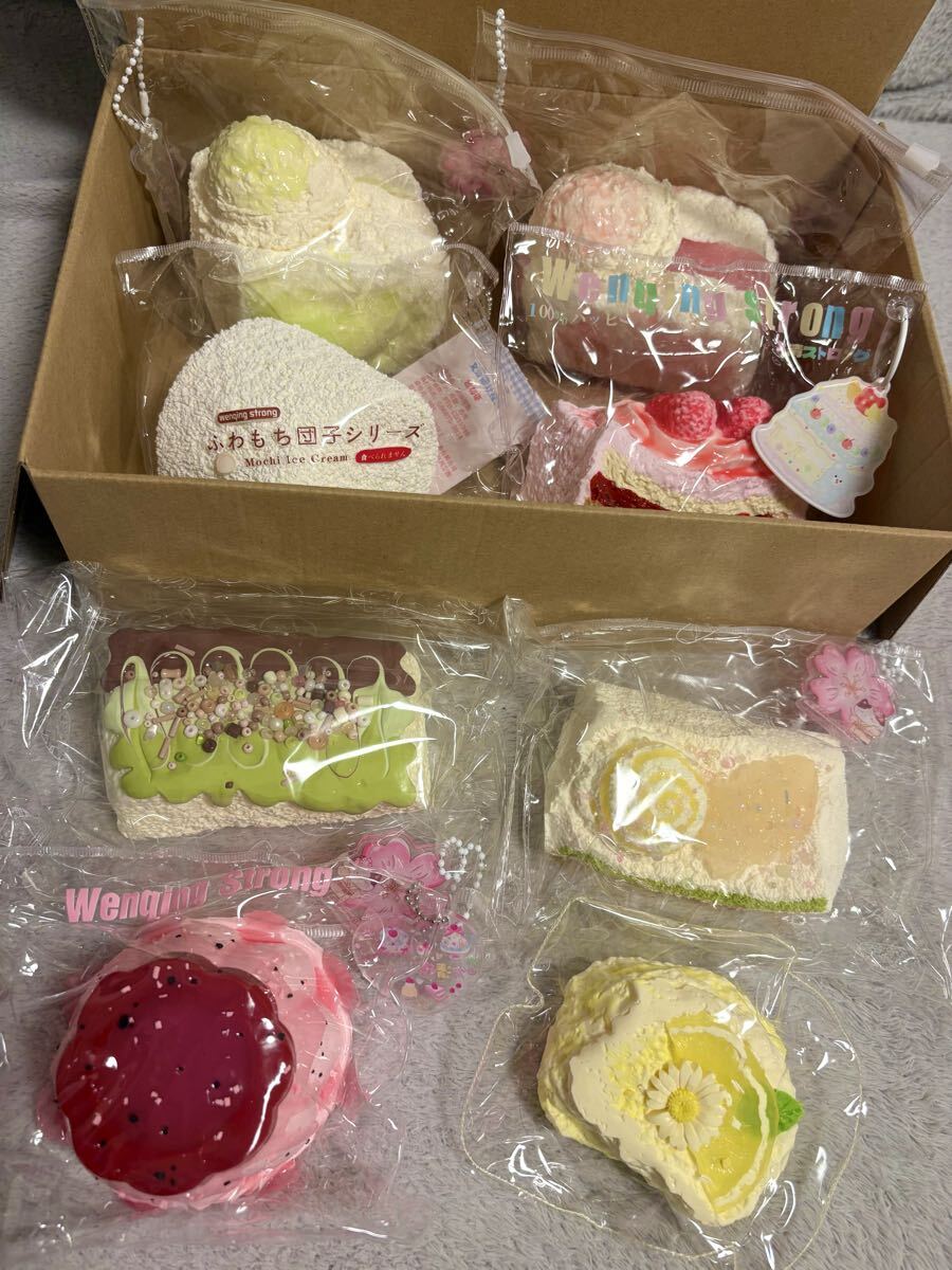 新品】スクイーズ ぷるぷる豆腐 ごろっと果物ゼリーのびーるお餅セット