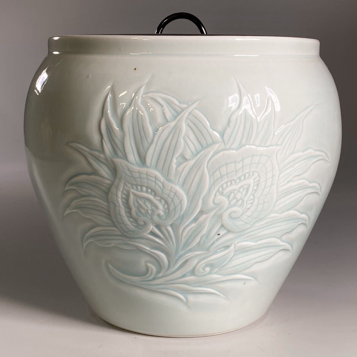 f031☆[現状品]作家物 富田幸治郎作 青磁 花器 高さ19cm/骨董/陶器 
