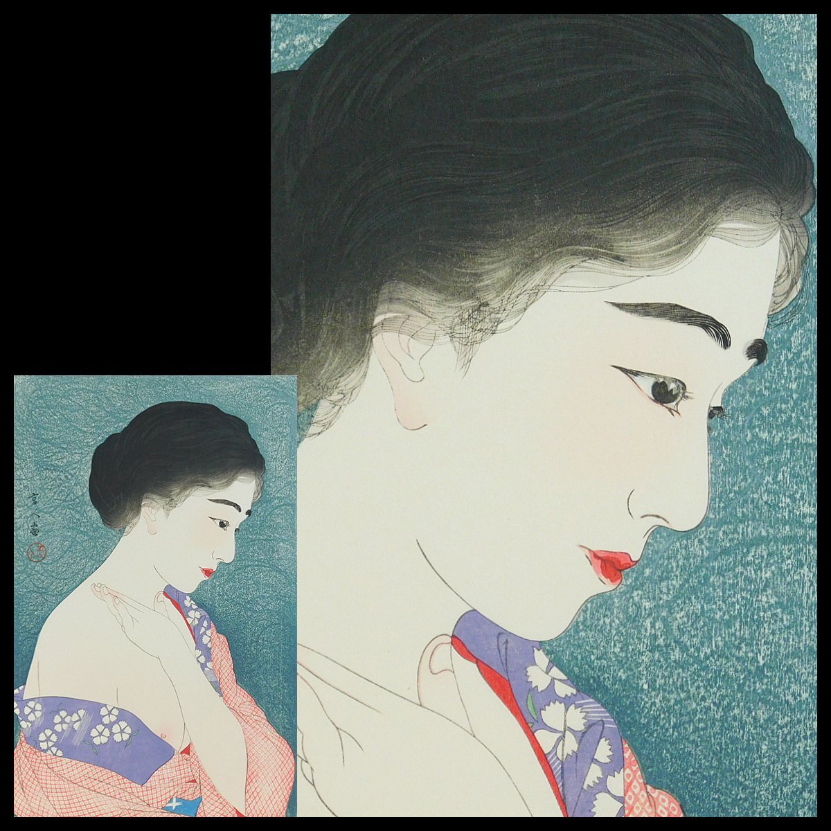絹本 肉筆 春画 十二題 大痴人？ 丁丑 検索・浮世絵/枕絵/艶本/鏑木清