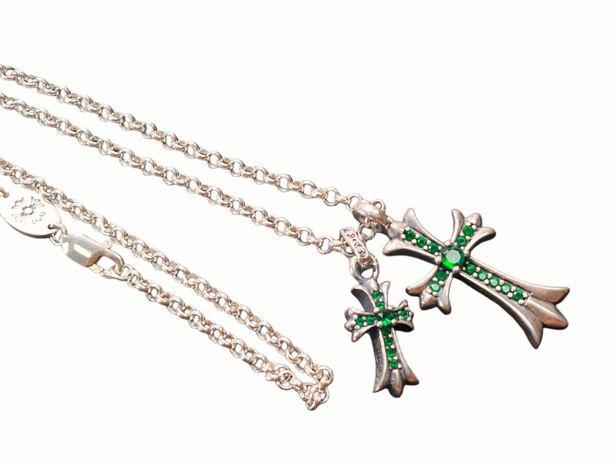 激レア クロムハーツ ベビー ファット クロス チャーム 22k エメラルド