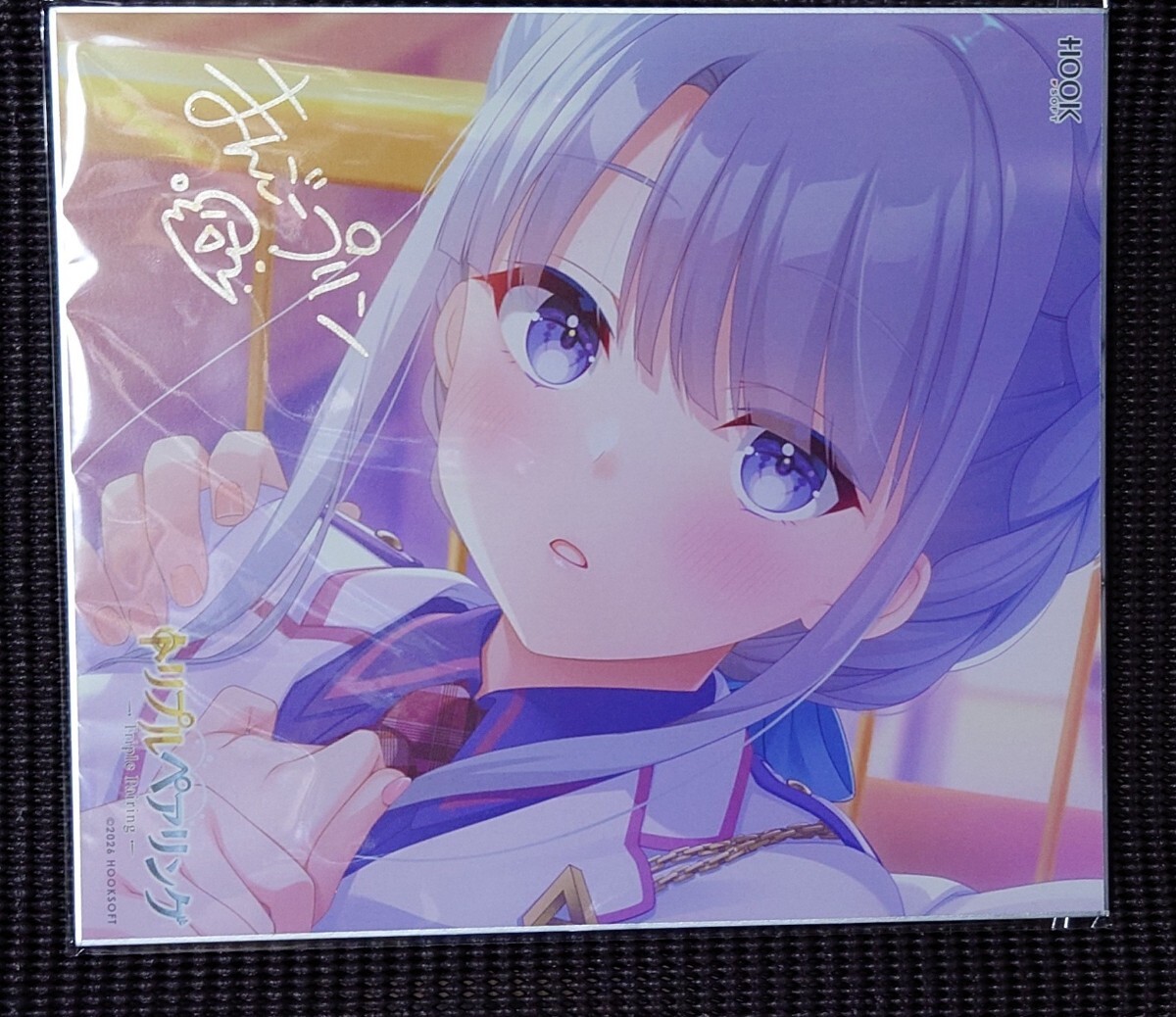 直筆 イラスト 色紙 イラストレーター かがちさく 色紙 直筆サイン入り 希少 しまじ 直筆 イラスト付き サイン色紙 声が変わる前に。君を、 検