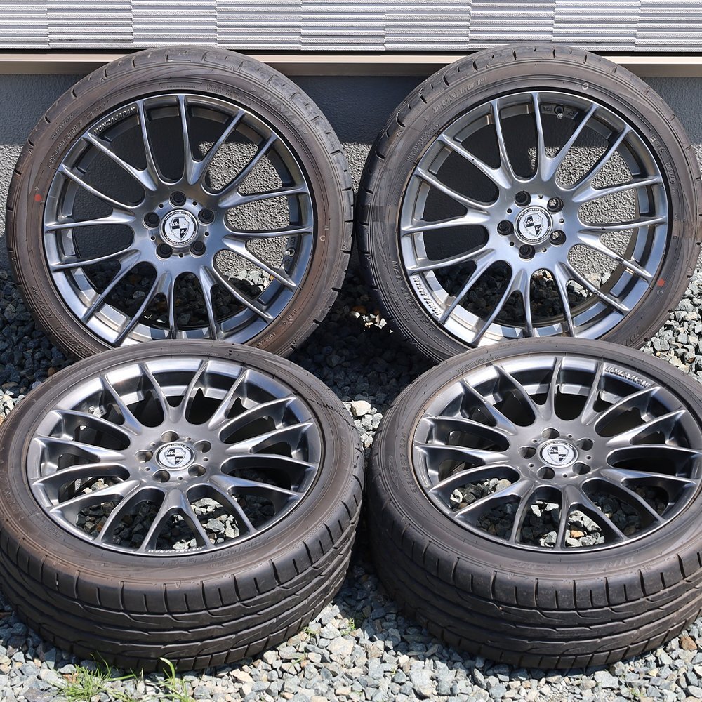 P1 レーシング 17インチ 8J+32 5穴 PCD114.3 225 45 R17 タイヤ付