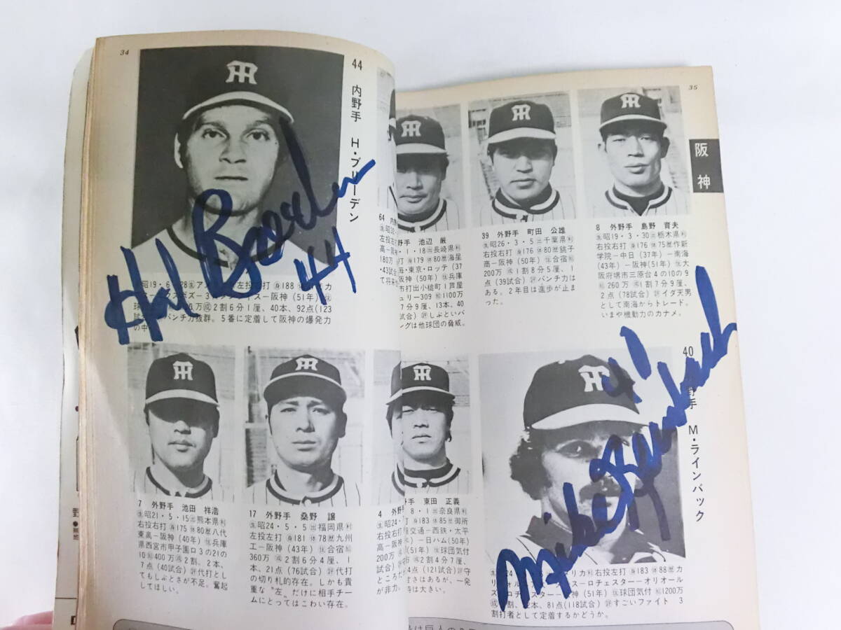 阪神タイガース 1976年ファンブック イヤーブック 田淵幸一 ライン