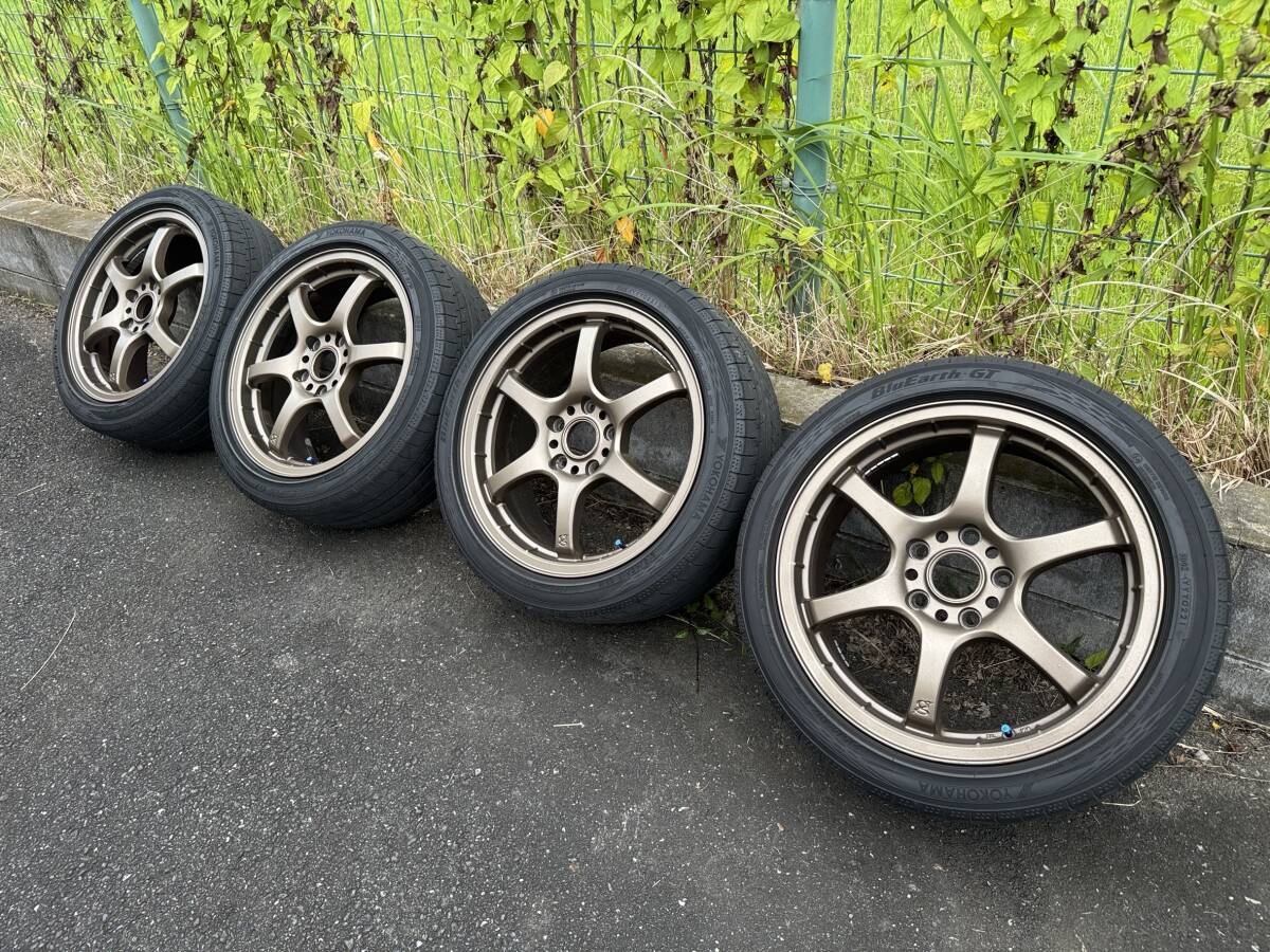 蛍光オレンジ！【 中古4本セット 】RAYS グラムライツ57D 17インチ 9J