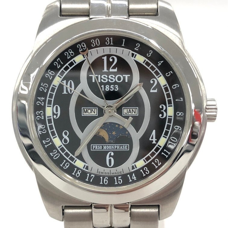 中古】1円☆稼働品【TISSOT ティソ】QZ/クォーツ F356 ムーンフェイズ