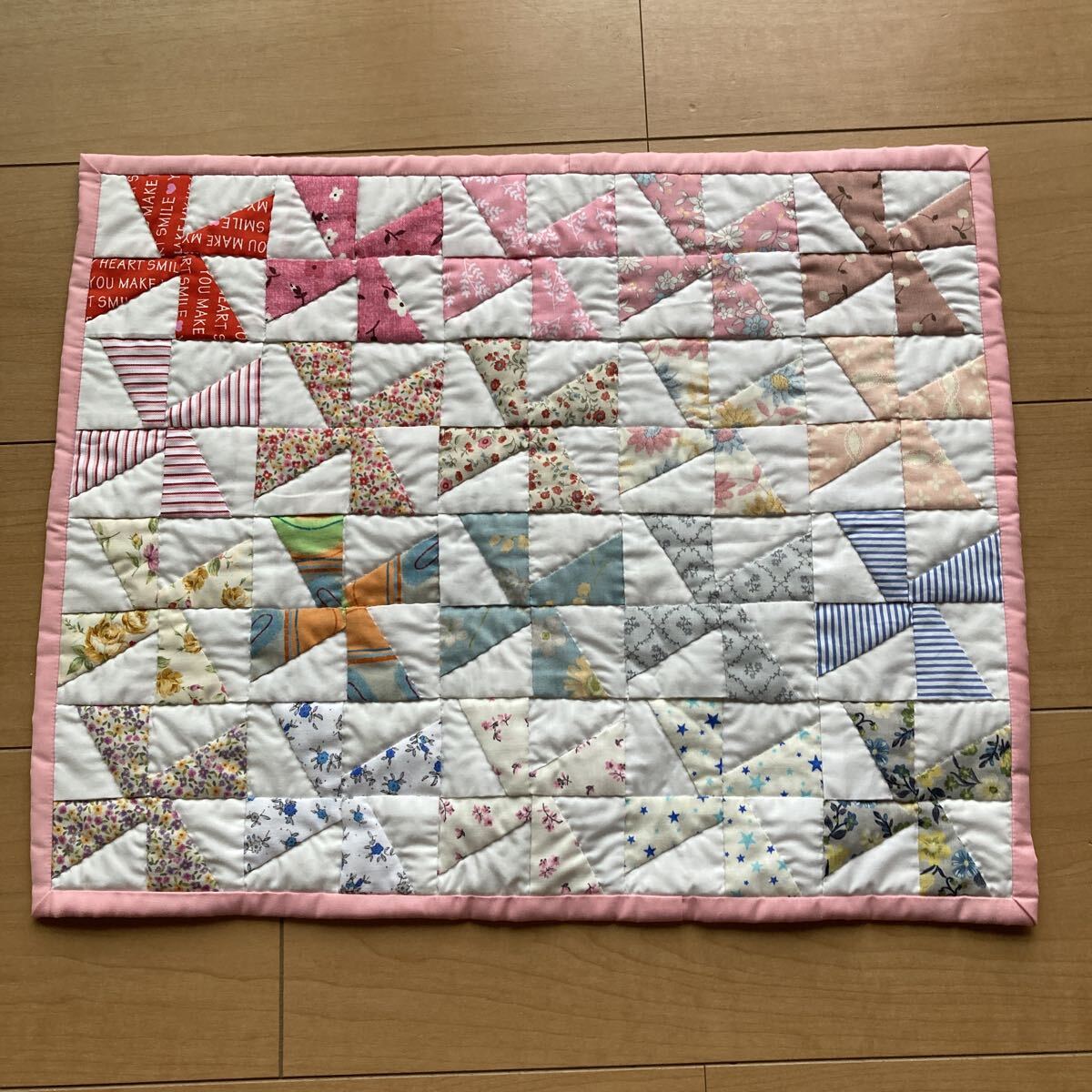 新品】☆ハンドメイド パッチワーク サンプラーキルト☆の落札情報詳細