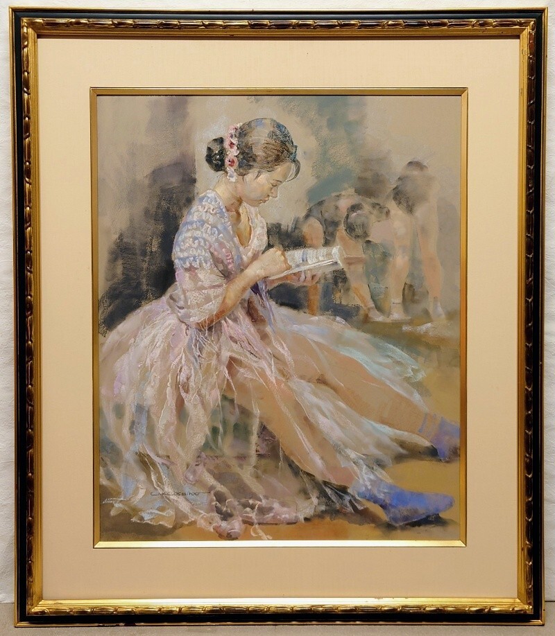 URA]肉筆保証/中村白玲/日本画/「苔庭」(検)骨董古玩画廊絵画油彩水彩
