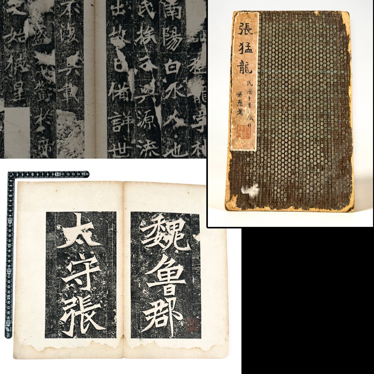 張猛龍墓誌 法帖 拓本 書道 資料 張猛龍碑 北魏 原色法帖選 精選放大