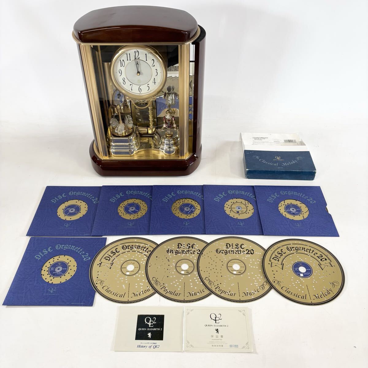 中古】買得！□【シチズン リズム時計 QE2】電波壁掛時計□クイーン