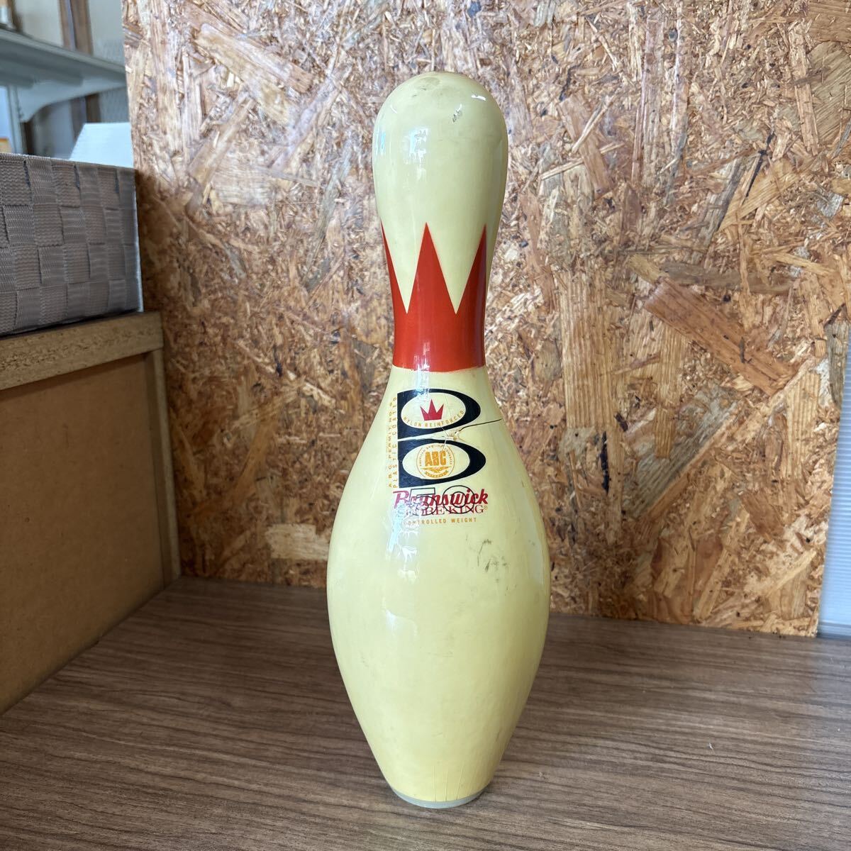 3）ビンテージ Brunswick SCORE KING ボウリングピン 1本 中古 高さ