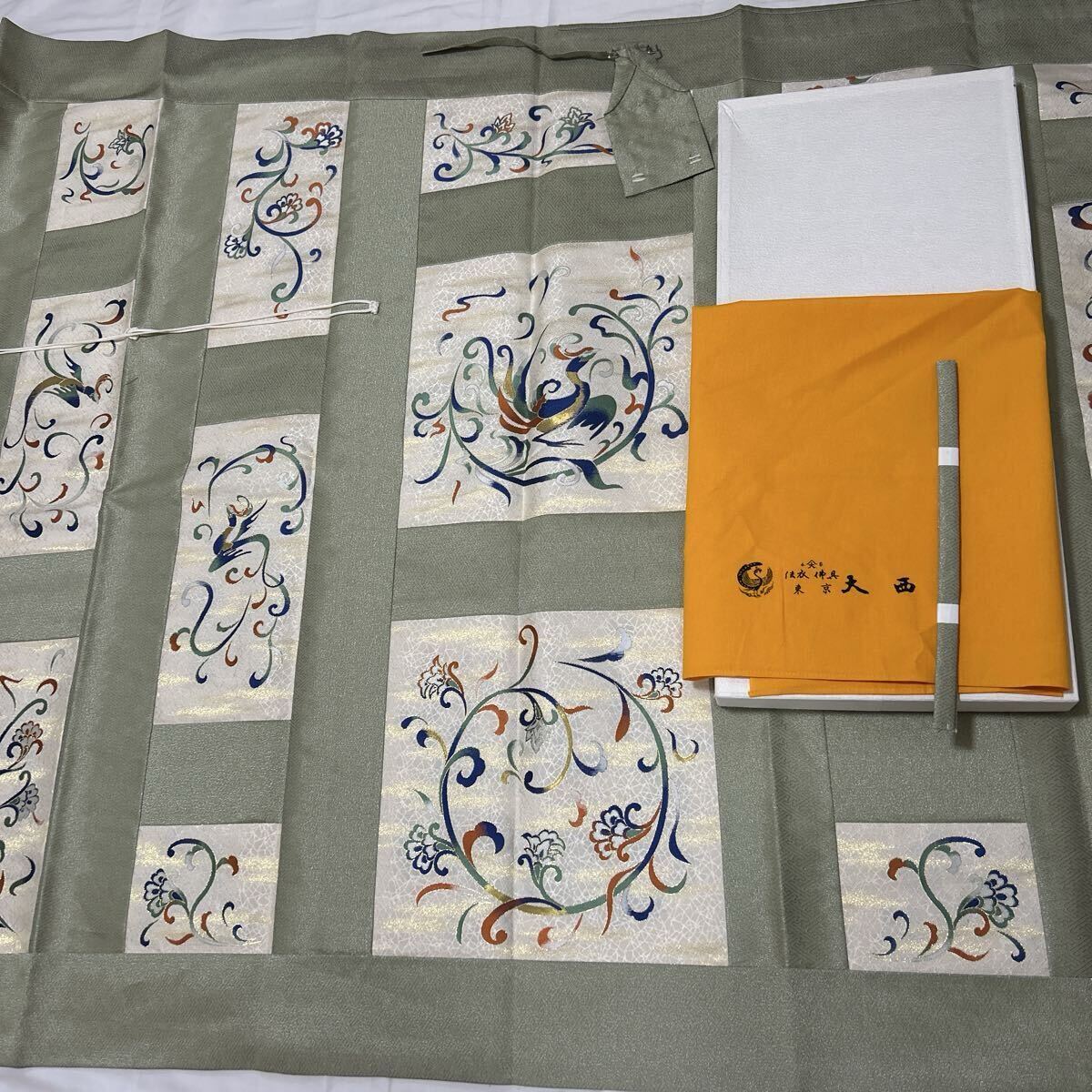 浄土宗 安藤法衣店謹製 本金別織 七條裟袈 七条袈裟 鳳凰紋 冬合用