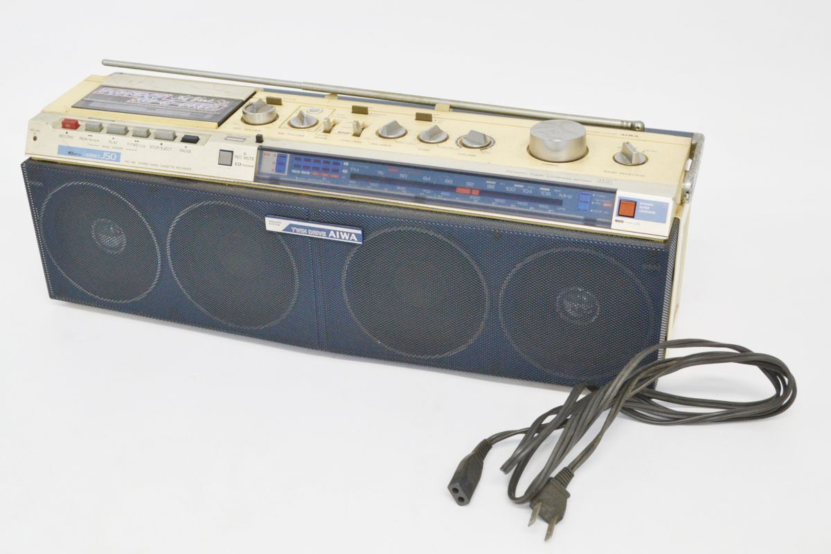 ラジカセ AIWA CS-J77 アイワ 動作品 昭和レトロ ラジオカセット