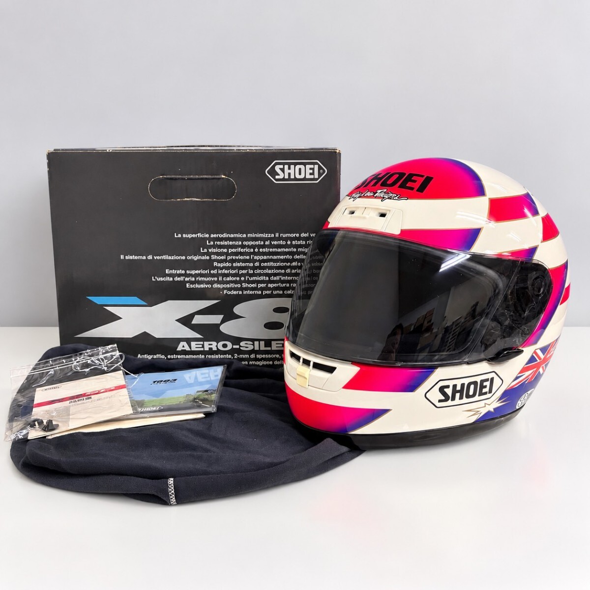 中古】SHOEI X-8 ワイン・ガードナー レプリカヘルメット（サイズM