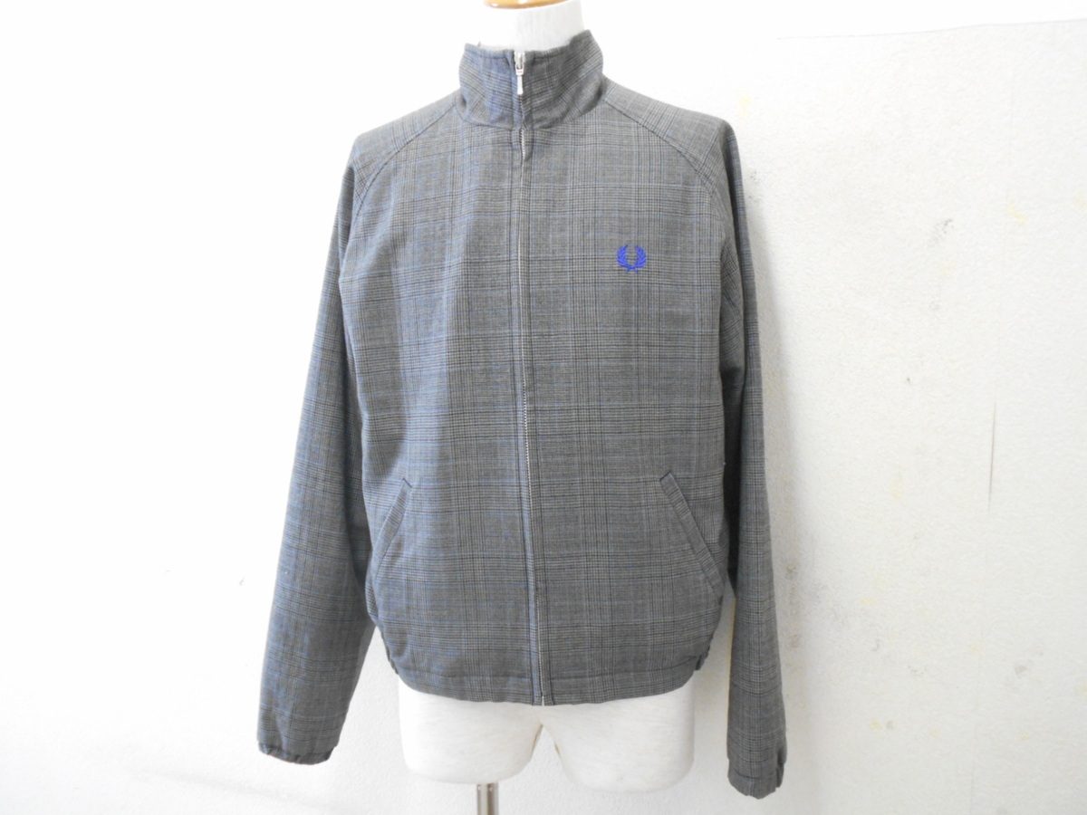フレッドペリー　スプリングコート　38　M程度グレー　ギンガムチェック FREDPERRY フレッドペリー（カラーグレー）（コート