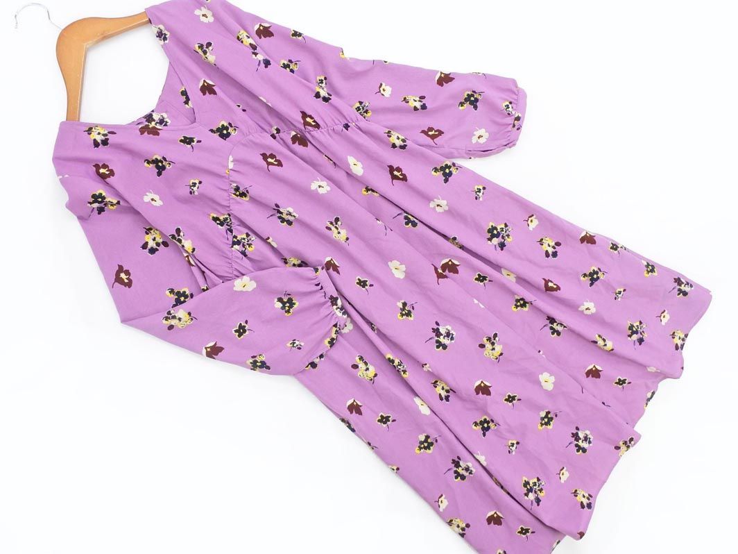 Kbf ケービーエフ アーバンリサーチ 花柄 Vネック ワンピース Sizeone 紫 Acd0 の落札情報詳細 ヤフオク落札価格情報 オークフリー スマートフォン版