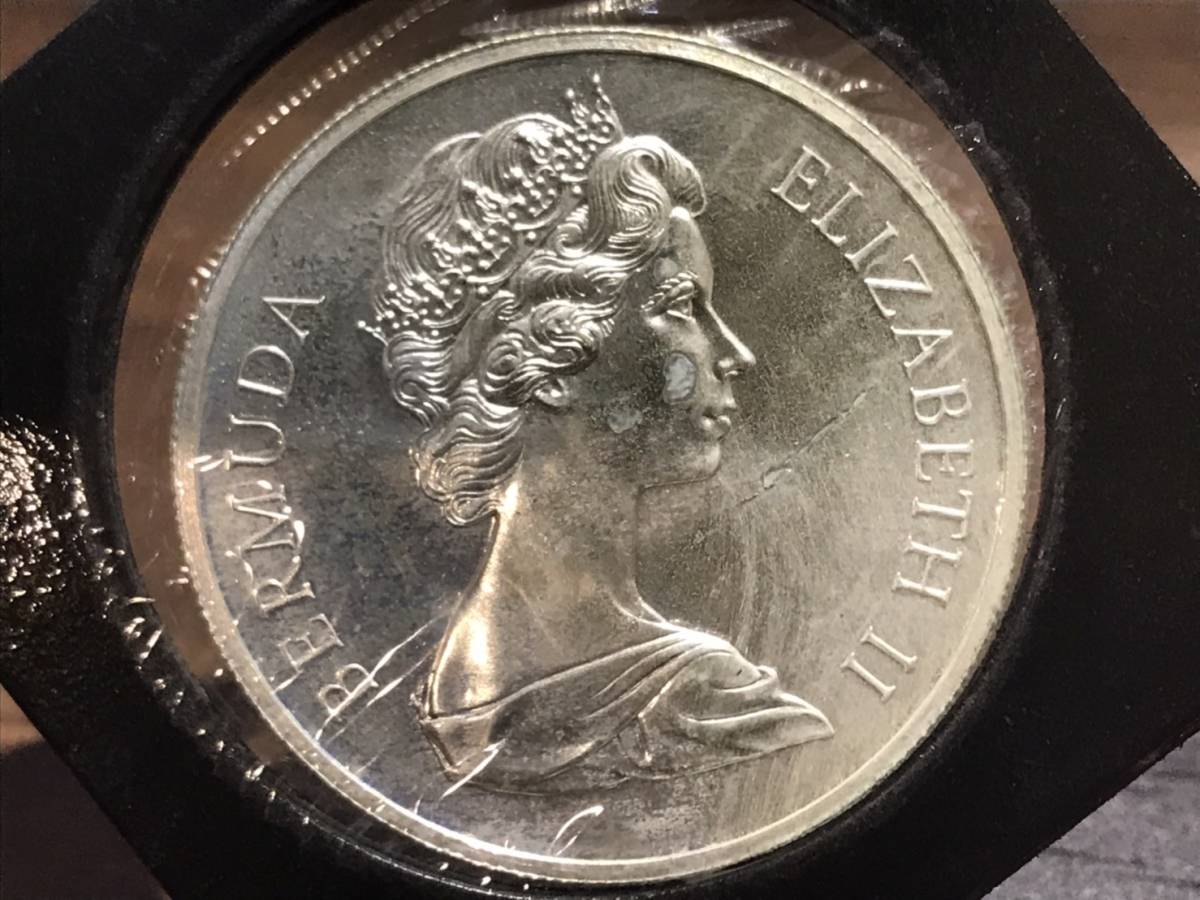 外国銭 外国コイン 古銭 貨幣 1972年 バミューダ エリザベス2世 銀婚式