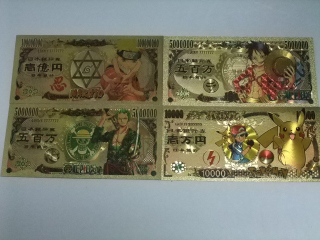 新品 即決 4枚セット ワンピース One Piece ルフィ ゾロ Narruto ピカチュウ ゴールドお札 開運 金運アップ 24k 金箔純金 の落札情報詳細 ヤフオク落札価格情報 オークフリー スマートフォン版 新品 即決 4枚セット ワンピース One Piece ルフィ ゾロ Narruto ピカチュウ ゴールドお札 開運 金運アップ 24k 金箔純金 の落札情報詳細 ヤフオク落札価格情報 オークフリー スマートフォン版