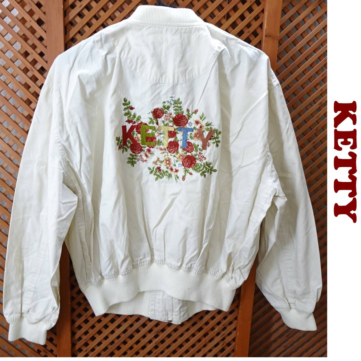 ♡KETTY ケティ♡ ブルゾン 花柄 刺繍 綿ジャンパー 美品 Mサイズ ketty - ketty 花柄刺繍 ジャンパー・ブルゾンの通販 by ねこ