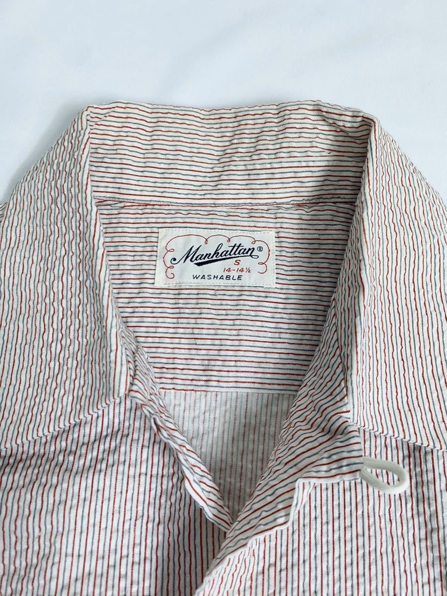 ビンテージ 50s デッドストック Manhattan シアサッカーシャツ 検 