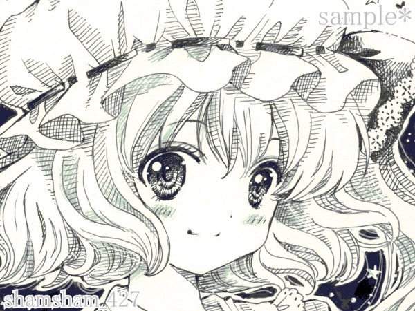 新品】同人手描きイラスト☆東方Project☆フランドール＜線画＞☆厚手