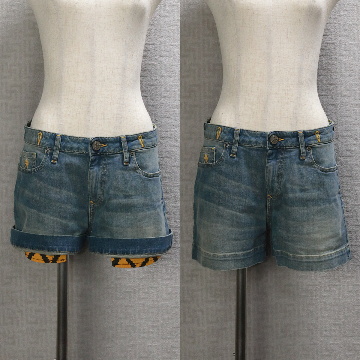 vivienne westwood ANGLOMANIA☆スクイグル柄デニムショートパンツ 公式半額 ヴィヴィアン ウエストウッド アングロマニア デニム ハーフパンツ ショートパンツ