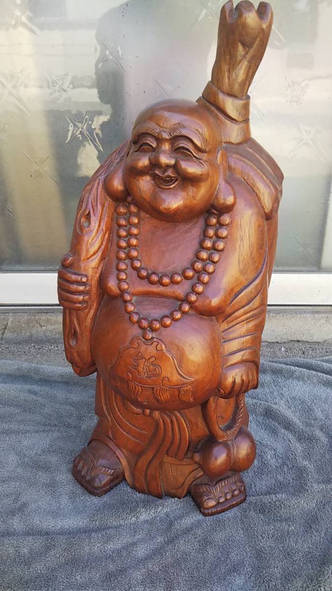 布袋様木彫り彫刻【黄金楠木彫】 1006101546_651f5fc2bdc90.jpg
