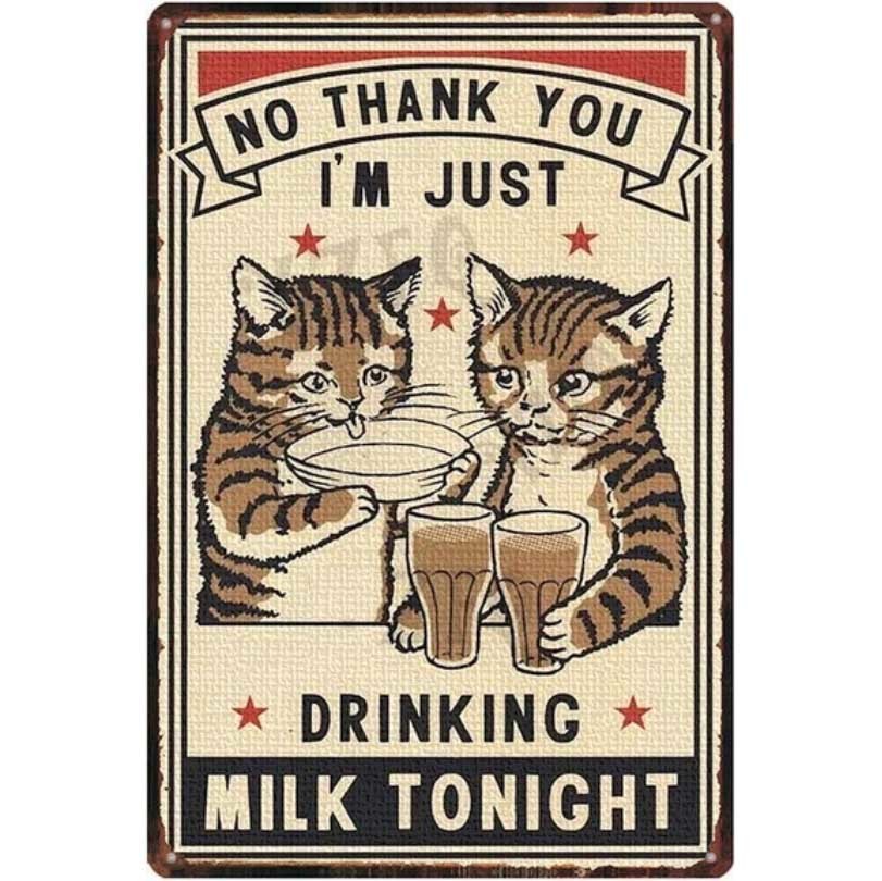 新品 V224 メタル サイン ブリキ 看板 金属製 プレート 昭和レトロ アートパネル かわいい猫ちゃんのイラスト 猫 Milk Tonight 7096 の落札情報詳細 ヤフオク落札価格情報 オークフリー スマートフォン版