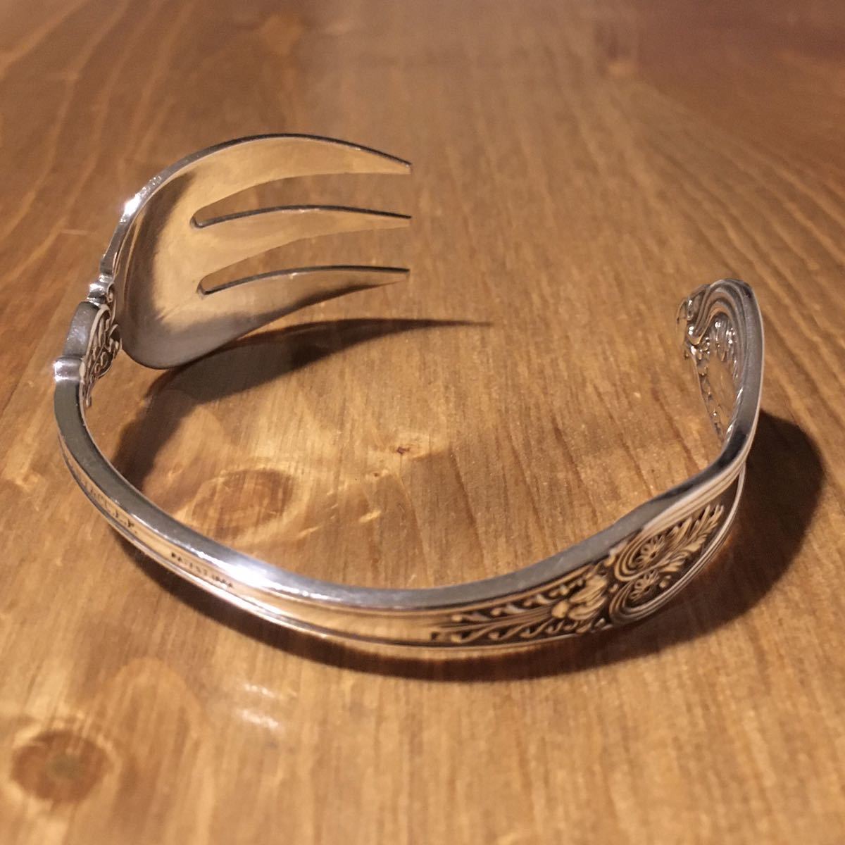 【美品】ティファニー アンティーク Regent フォーク 銀メッキバングル Tiffany & Co ティファニー Regent アンティーク フォーク