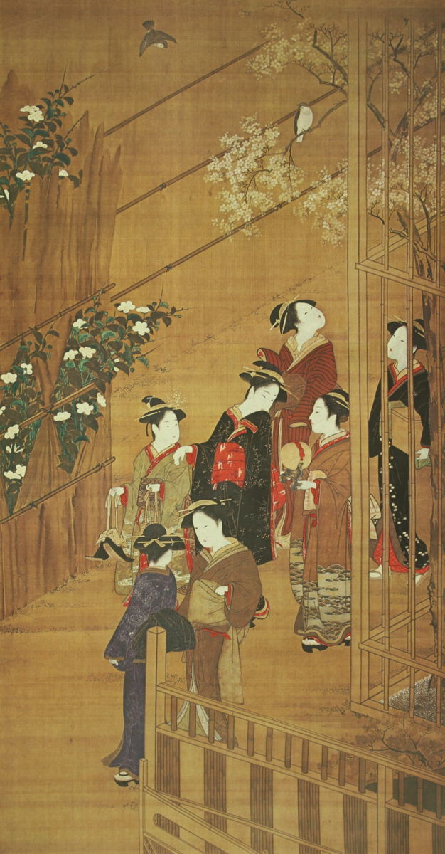 春章 西行法師 （柱絵） 勝川春章画