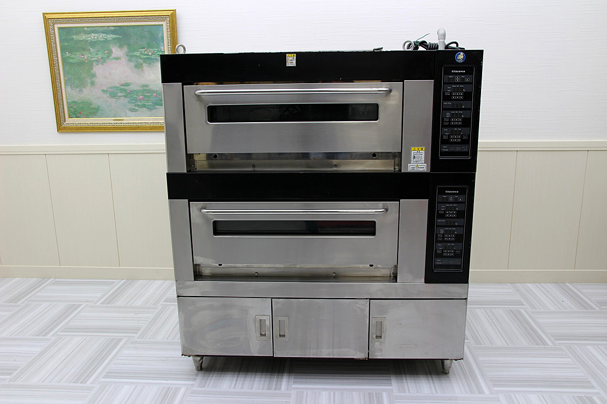13年 美品！北沢産業キタザワ 2段 LPプロパンガス デッキオーブン 業務