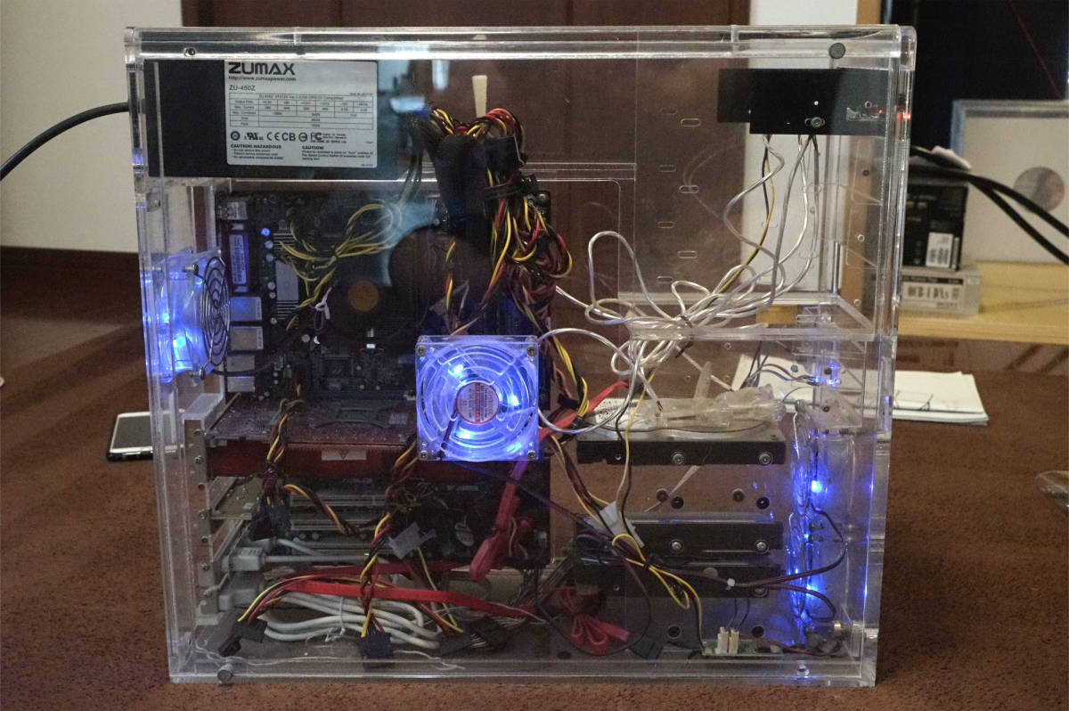 全てジャンクにて：Owltech ATXオールアクリルケース、他おまけ付