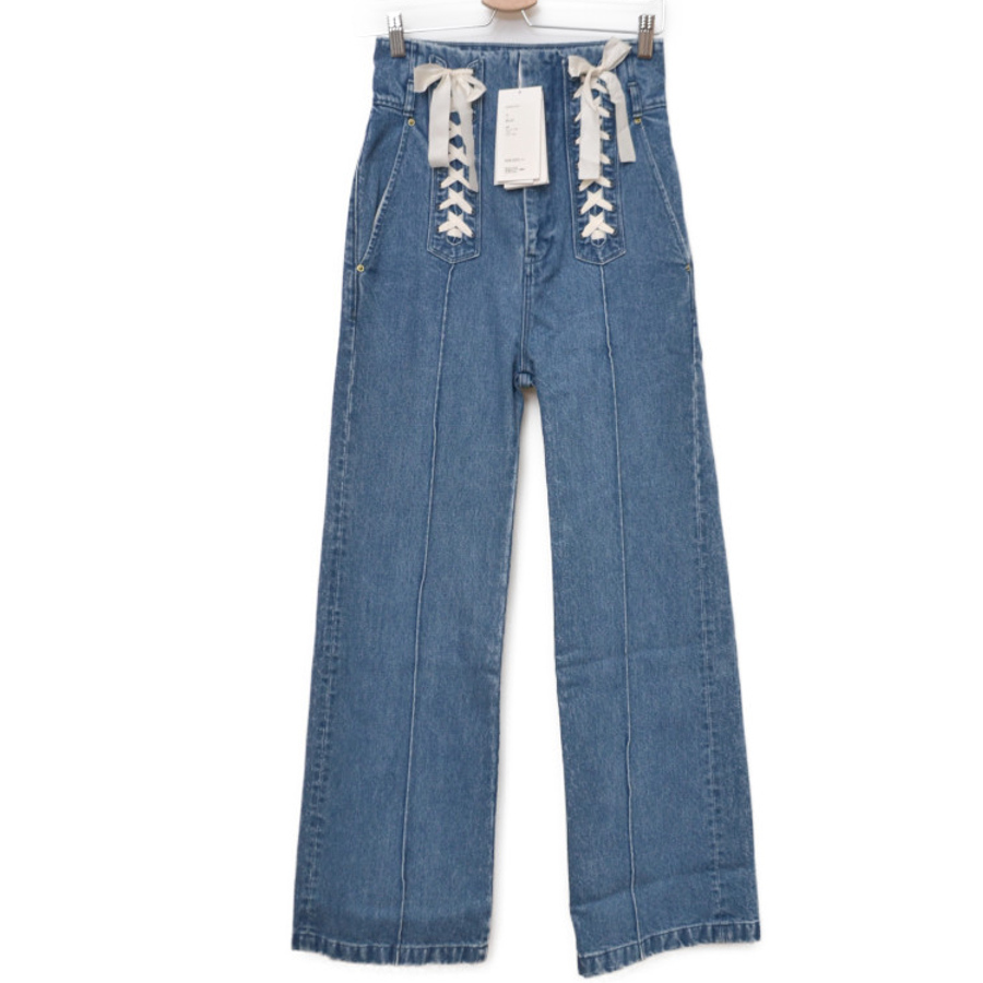 ☆超美品 mame kurogouchi レースアップ デニム パンツ マメ