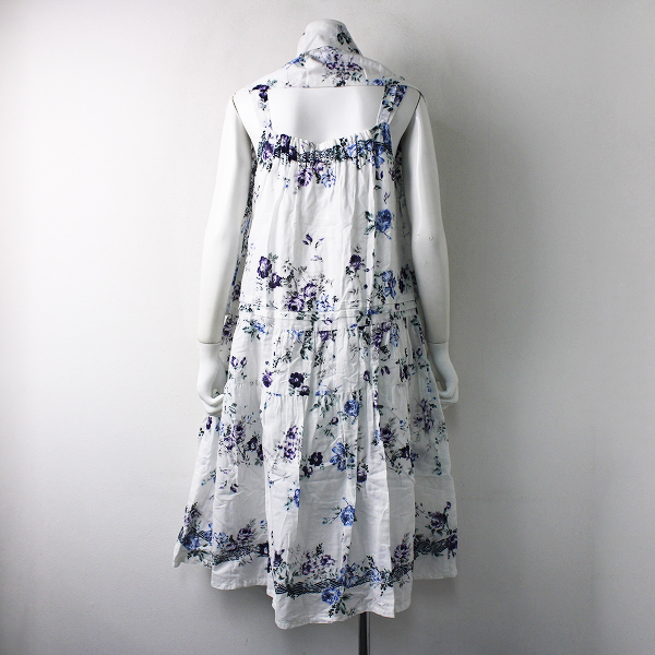 Ikuko イクコ フラワープリント コットンガーゼ ノースリーブワンピース 2 ホワイト 花柄 ストール付 の落札情報詳細 ヤフオク落札価格情報 オークフリー スマートフォン版